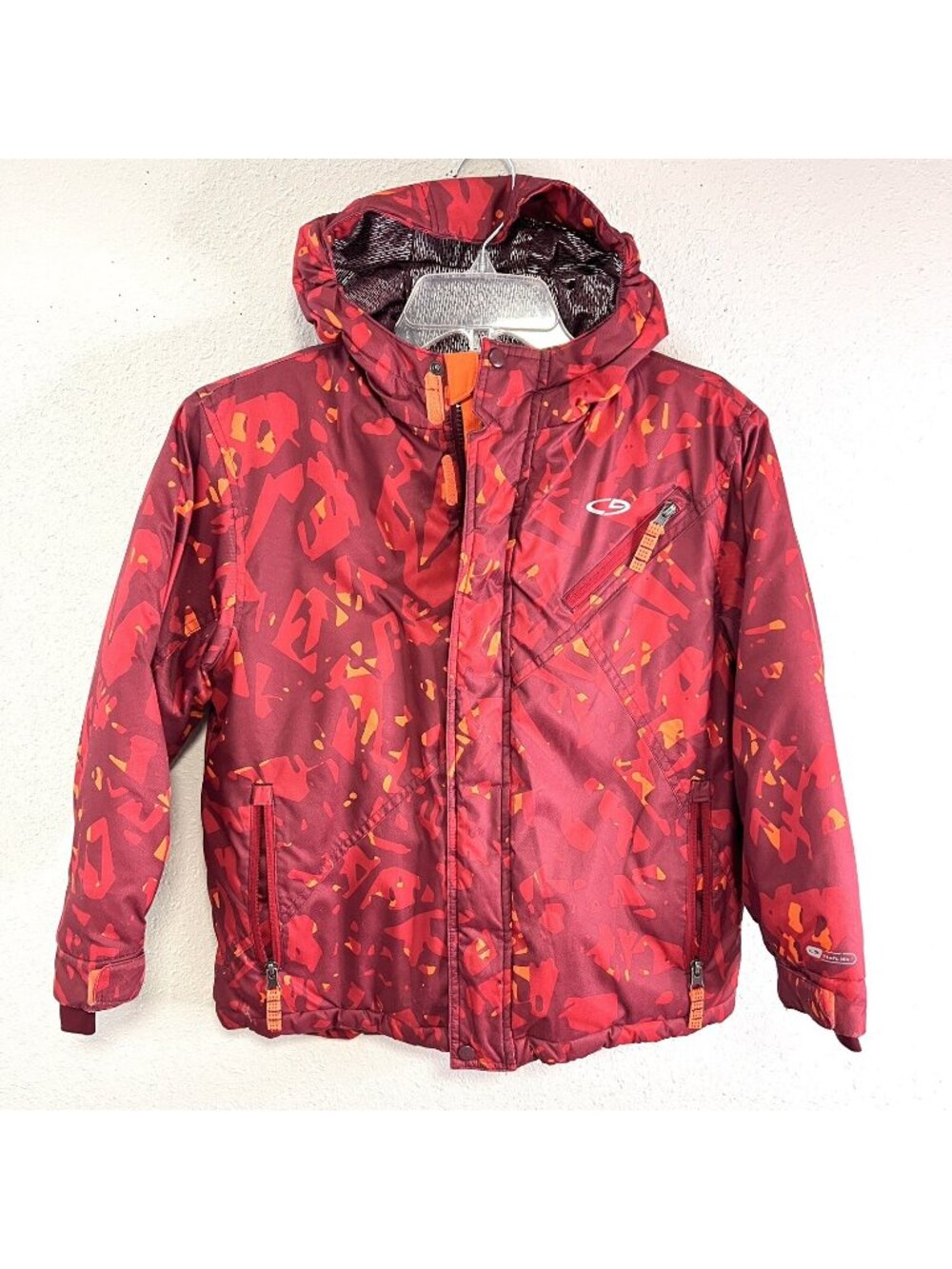 CHAMPION C9 Insulated Coat Ski Snowboarding Girls Size S Red Snow Skirt Hooded